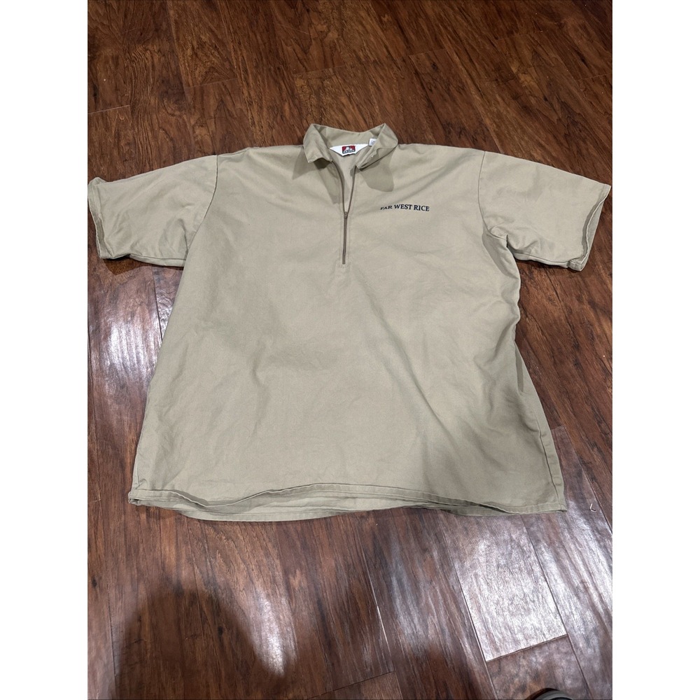 Vintage Ben Davis 1/4 Zip Shirt Mens 2XL Short Sleeve Mechanic Work USA